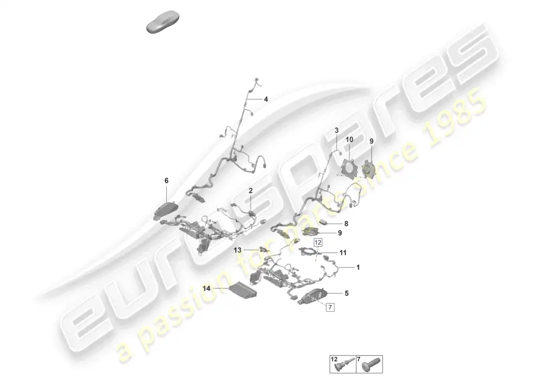 porsche 2022 (taycan 9j1-1) electrics sports seat parts diagram