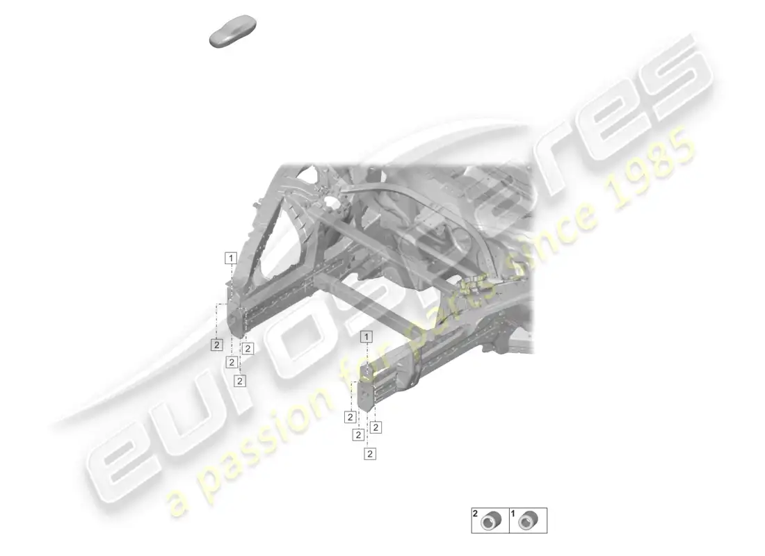 porsche 2020 (taycan 9j1-1) shock absorber mounting front parts diagram