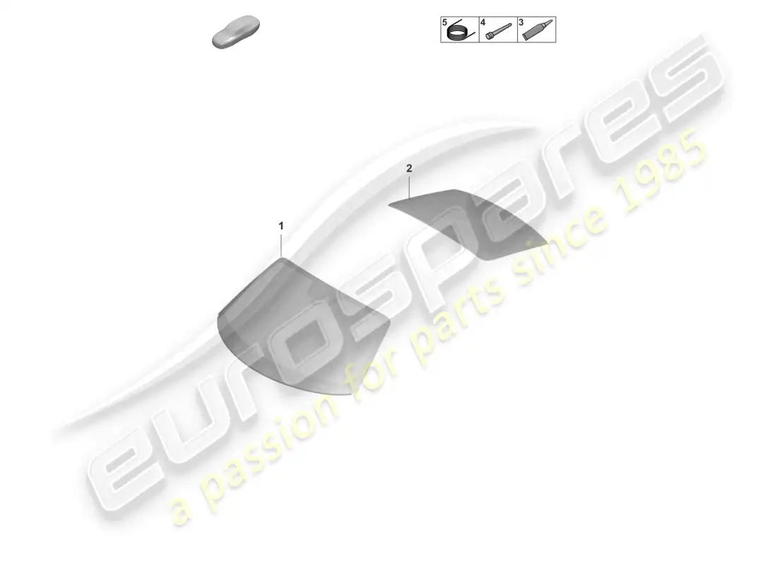 porsche 2024 (992-2 gt3/rs/st) windscreen rear window parts diagram