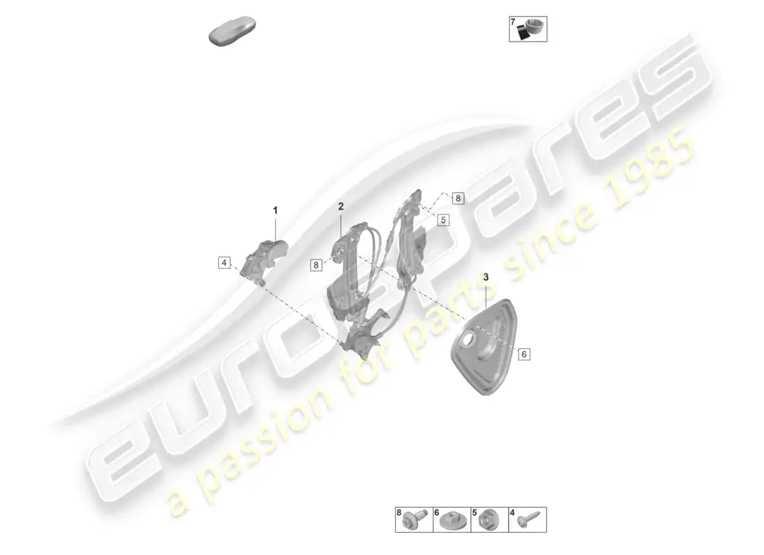 porsche 2020 (taycan 9j1-1) window regulator rear parts diagram
