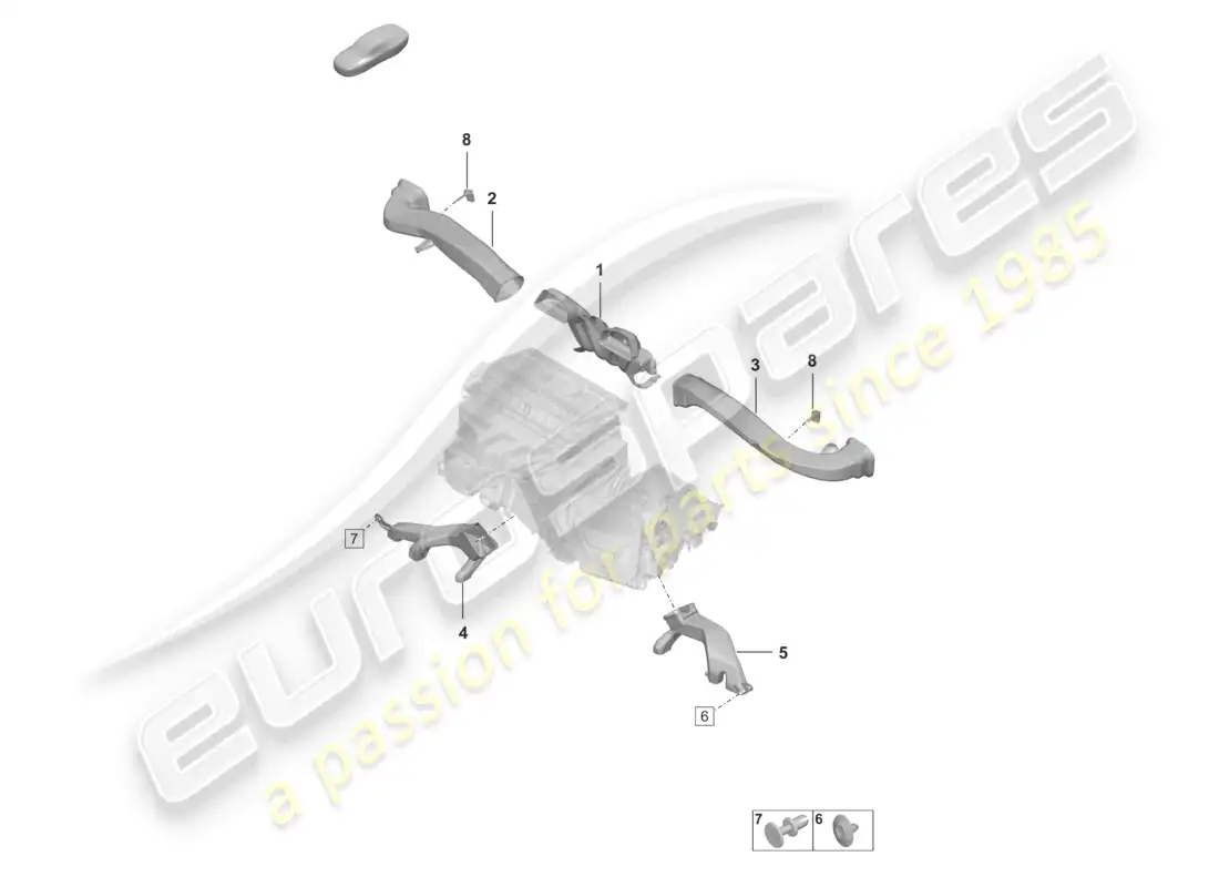 porsche 2024 (992-2 gt3/rs/st) air conditioning interior air guide part diagram