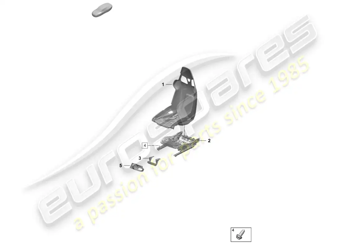 porsche 2025 (taycan 9j1-2) bucket seat seat shell part diagram