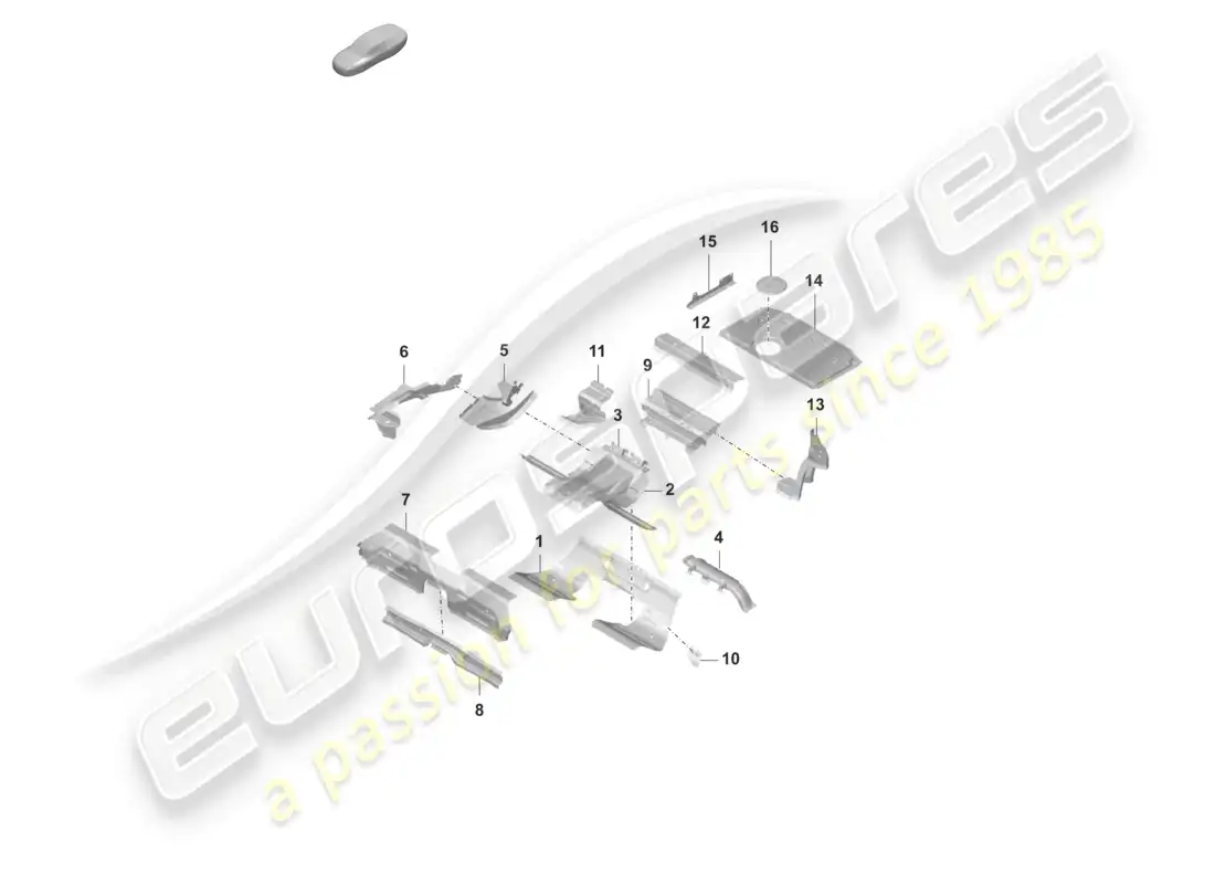 porsche 2022 (taycan 9j1-1) rear end rear bottom plate seat support parts diagram