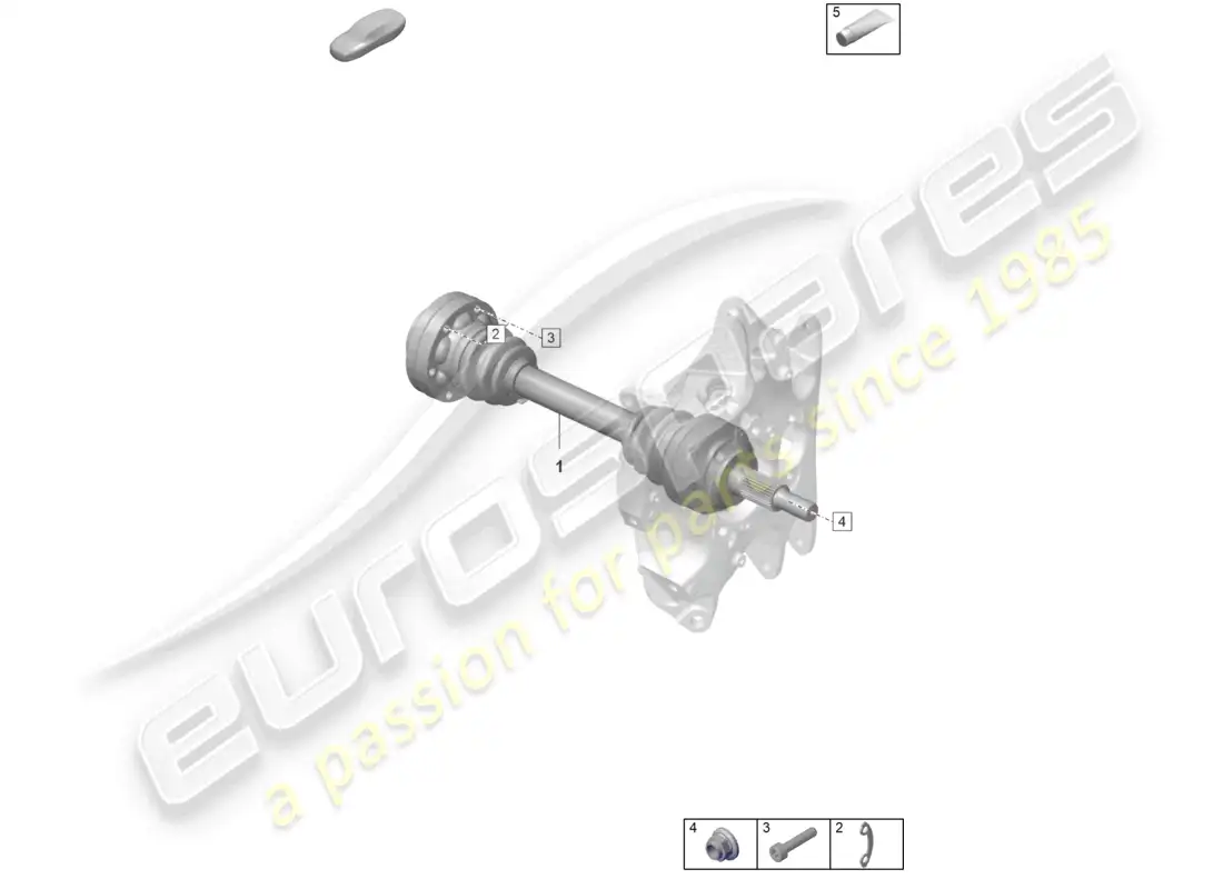 porsche 2023 (992-1 gt3/rs/st) drive shaft parts diagram