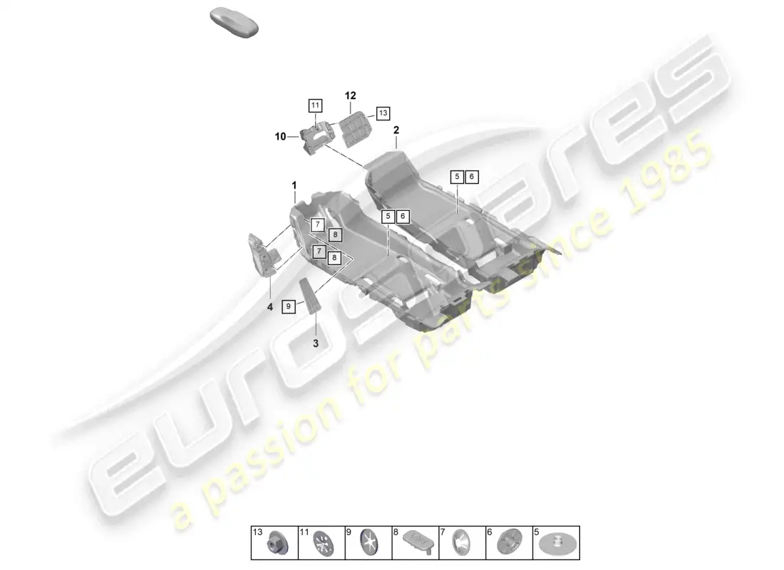 porsche 2023 (taycan 9j1-1) flooring (carpet) trims parts diagram