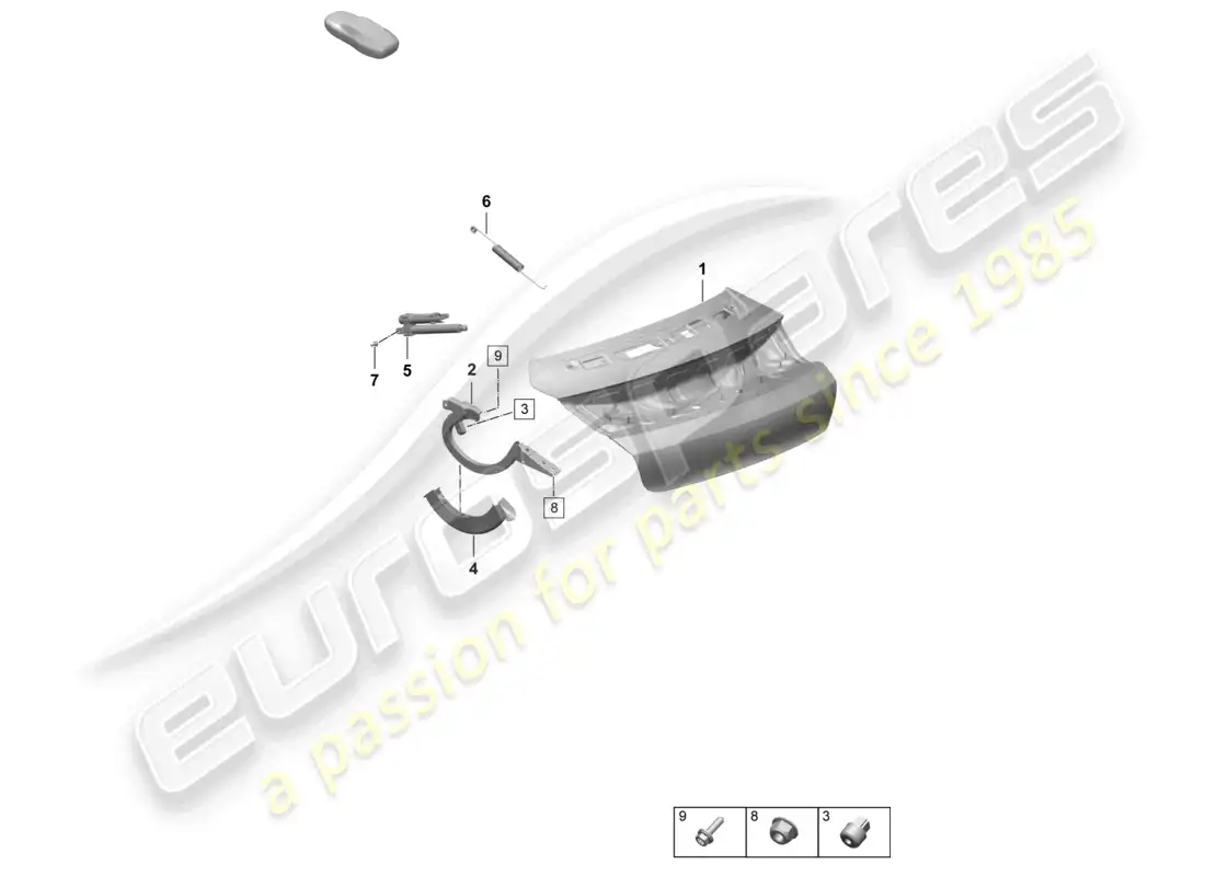 porsche 2026 (taycan 9j1-2) rear lid parts diagram