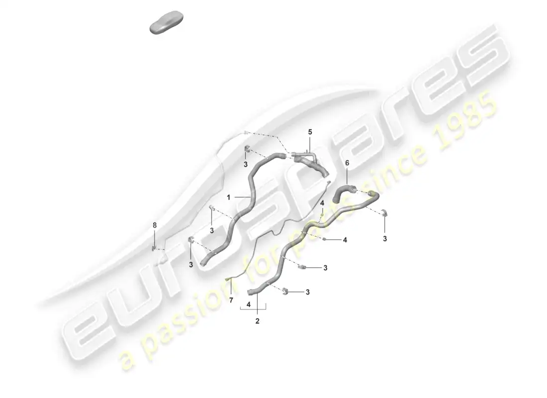 porsche 2022 (992-1 gt3/rs/st) coolant cooling system rear end parts diagram