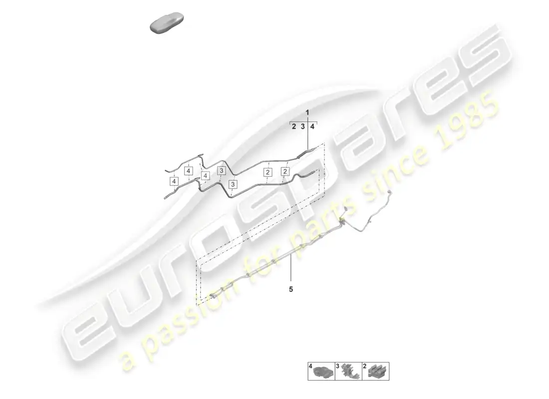 porsche 2021 (992-1 gt3/rs/st) fuel line rear parts diagram