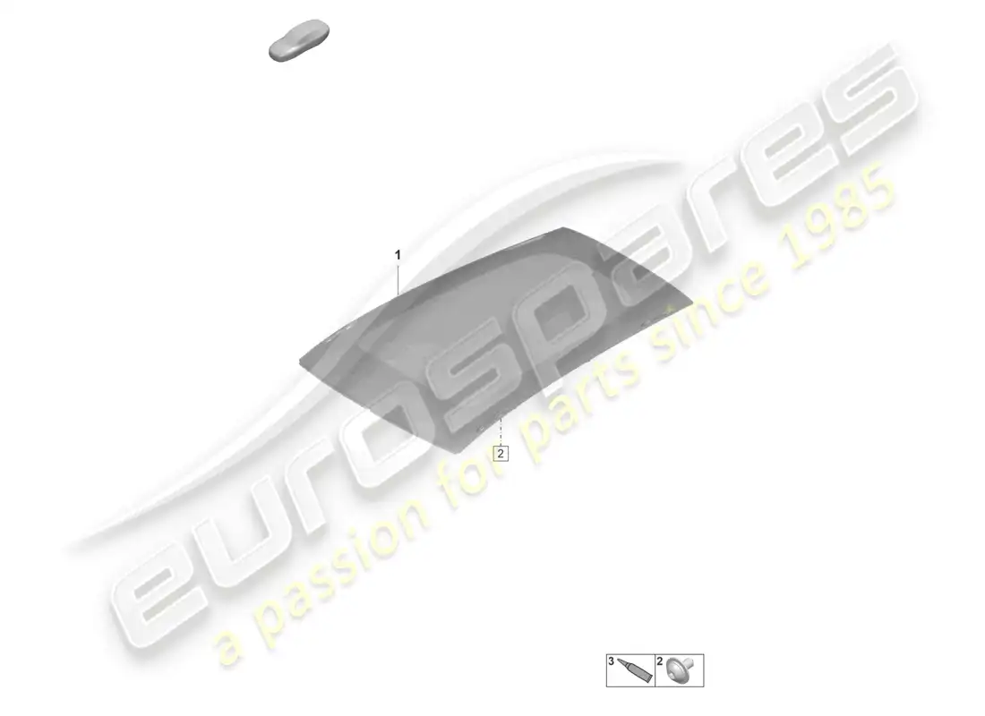 porsche 2020 (taycan 9j1-1) glass roof parts diagram
