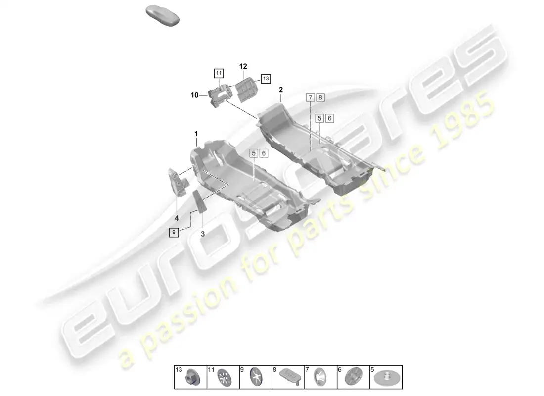 porsche 2023 (taycan 9j1-1) flooring (carpet) trims parts diagram