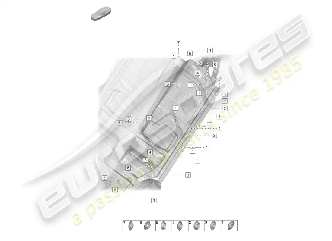 porsche 2022 (taycan 9j1-1) underbody left front parts diagram