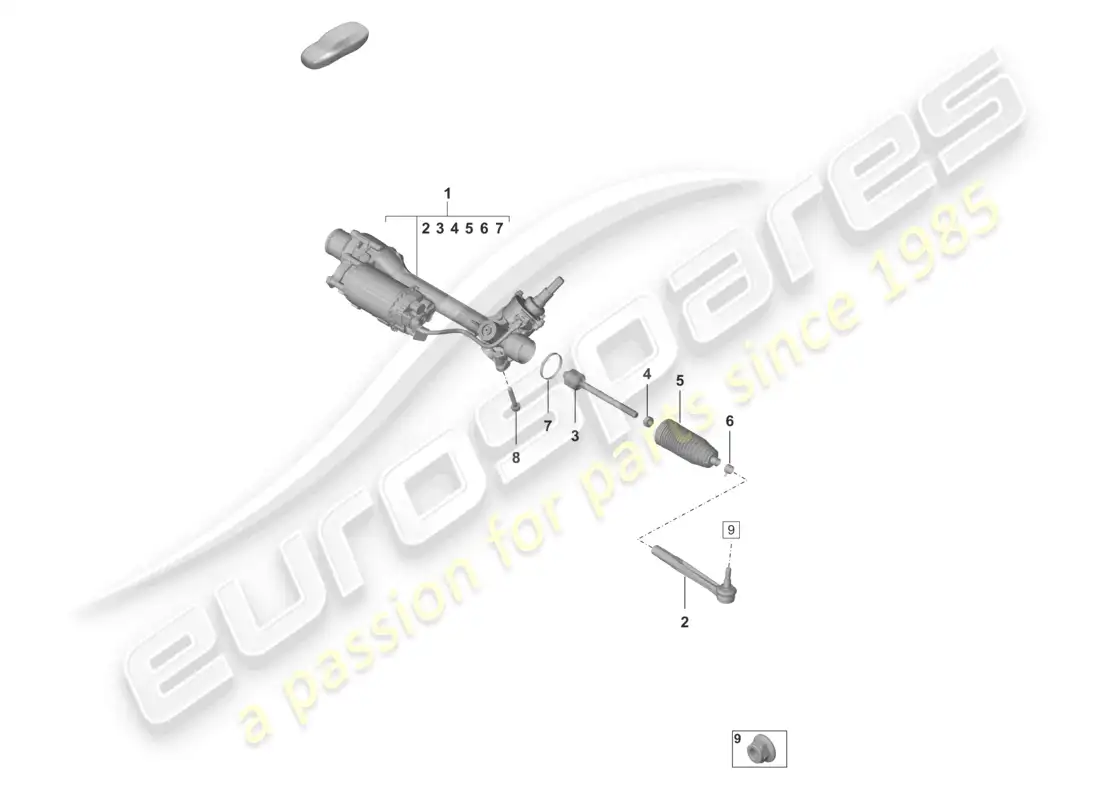 porsche 2023 (992-1 gt3/rs/st) steering gear parts diagram
