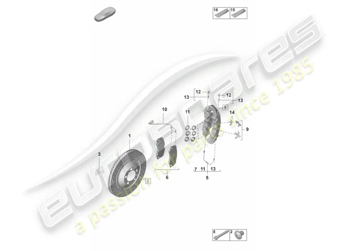 porsche 2024 (992-2 gt3/rs/st) disc brake gg front axle gt3 d >>- 04.09.2022 part diagram