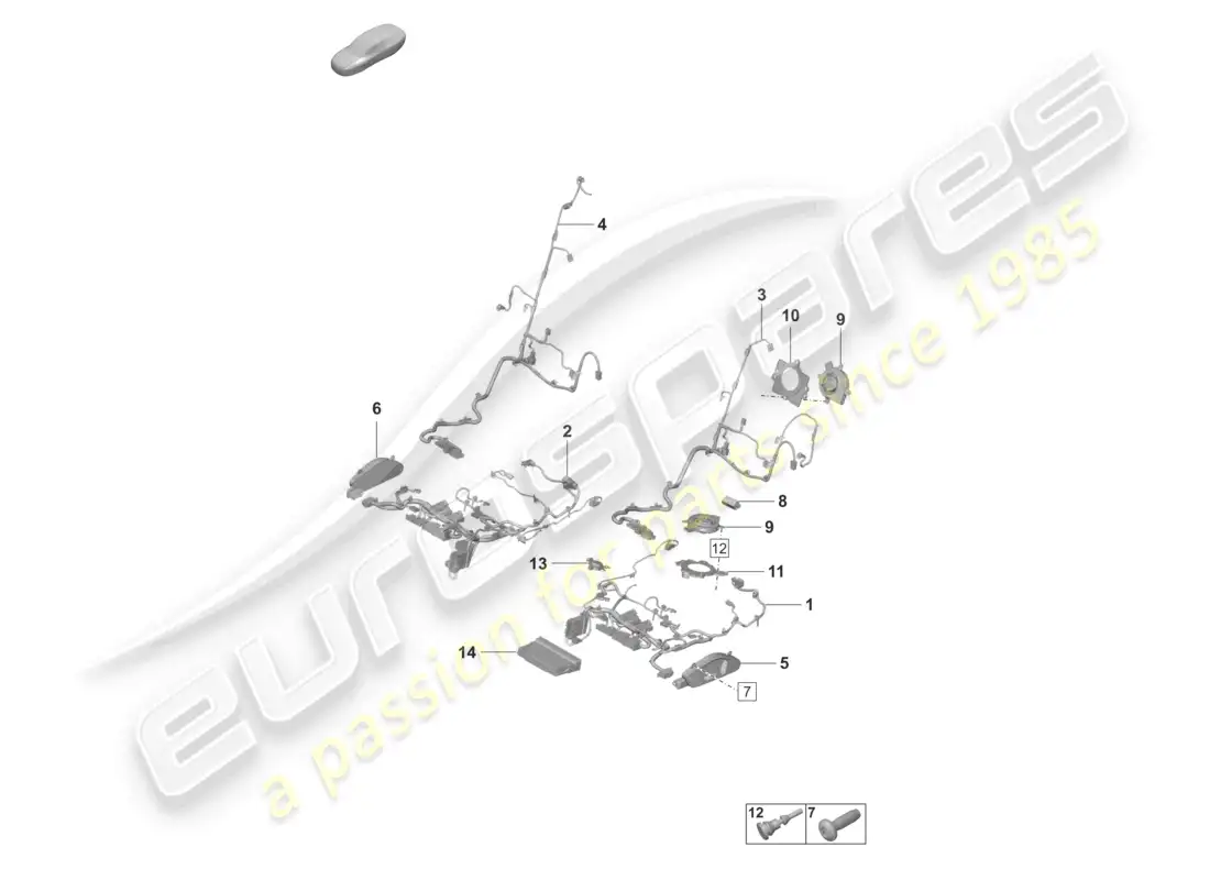 porsche 2022 (taycan 9j1-1) electrics sports seat parts diagram