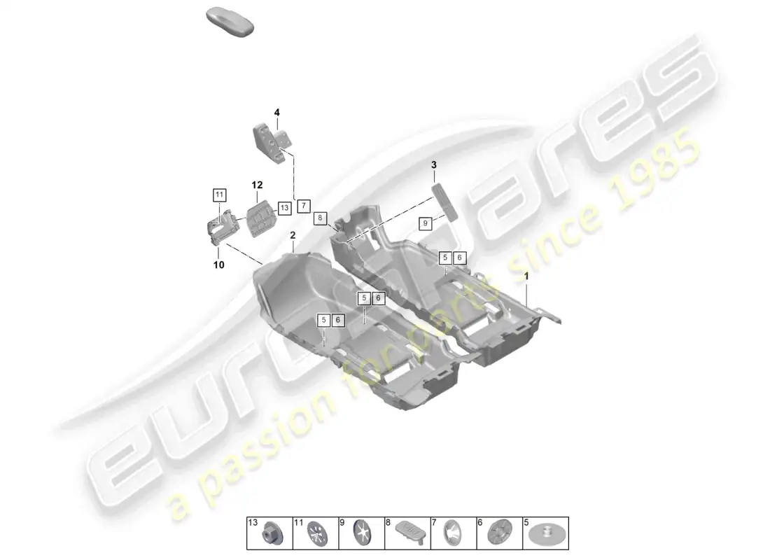 porsche 2023 (taycan 9j1-1) flooring (carpet) trims parts diagram