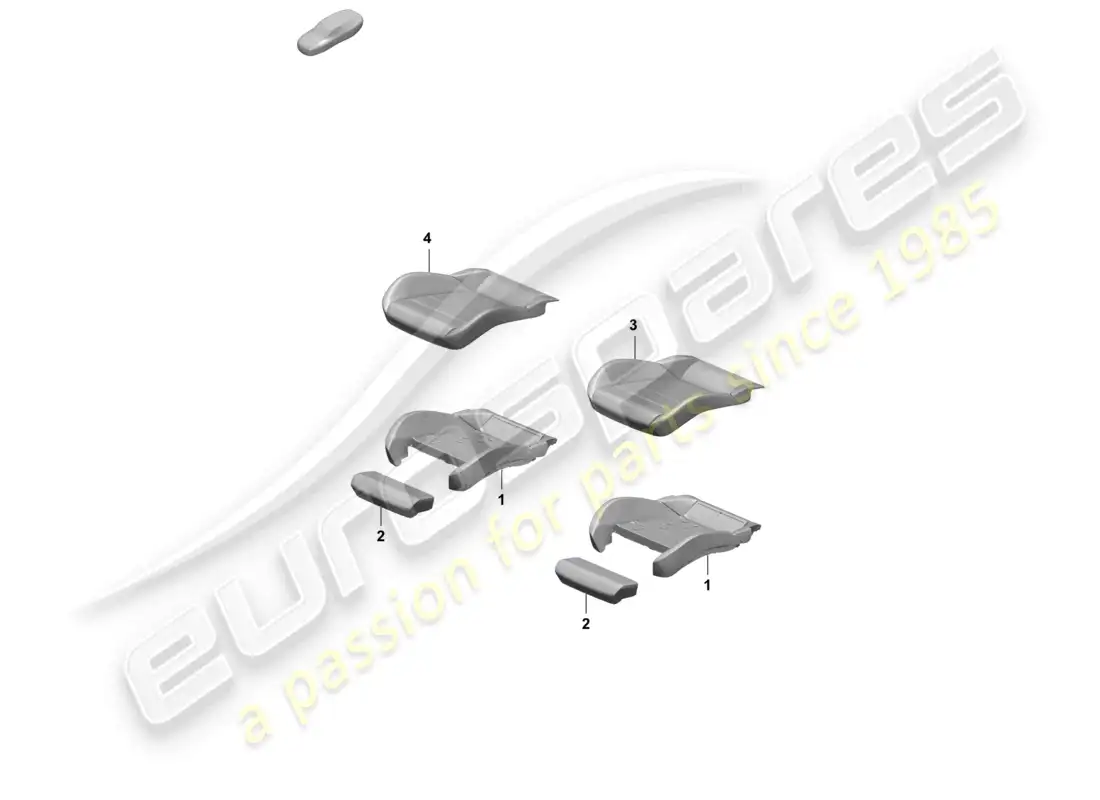 porsche 2025 (taycan 9j1-2) foam part seat cover sports seat part diagram