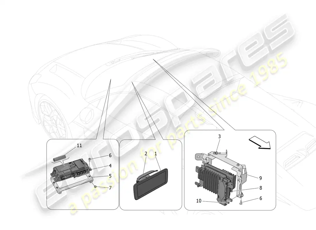 a part diagram from the maserati mc20 parts catalogue