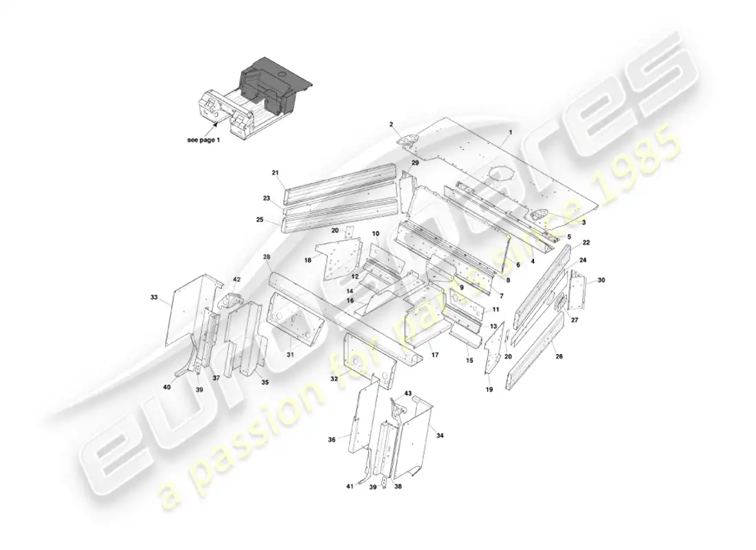 aston martin vanquish (2005) underbody 2 parts diagram