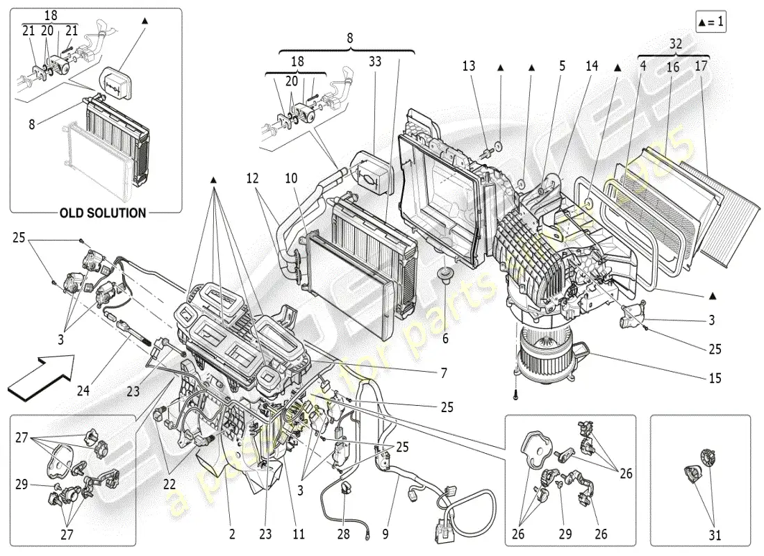 maserati ghibli (2019) a/c unit: dashboard devices parts diagram