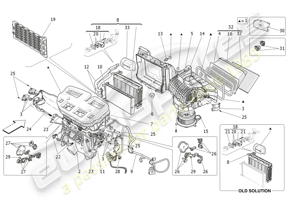 maserati levante (2019) a/c unit: dashboard devices parts diagram