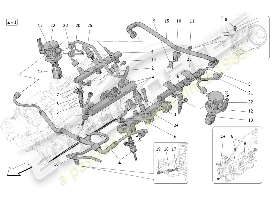 maserati mc20 (2022) fuel pumps and connection lines parts diagram