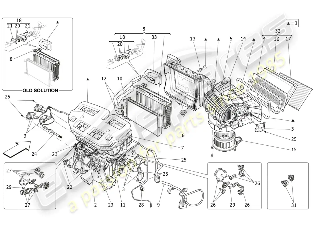 maserati levante (2020) a/c unit: dashboard devices parts diagram