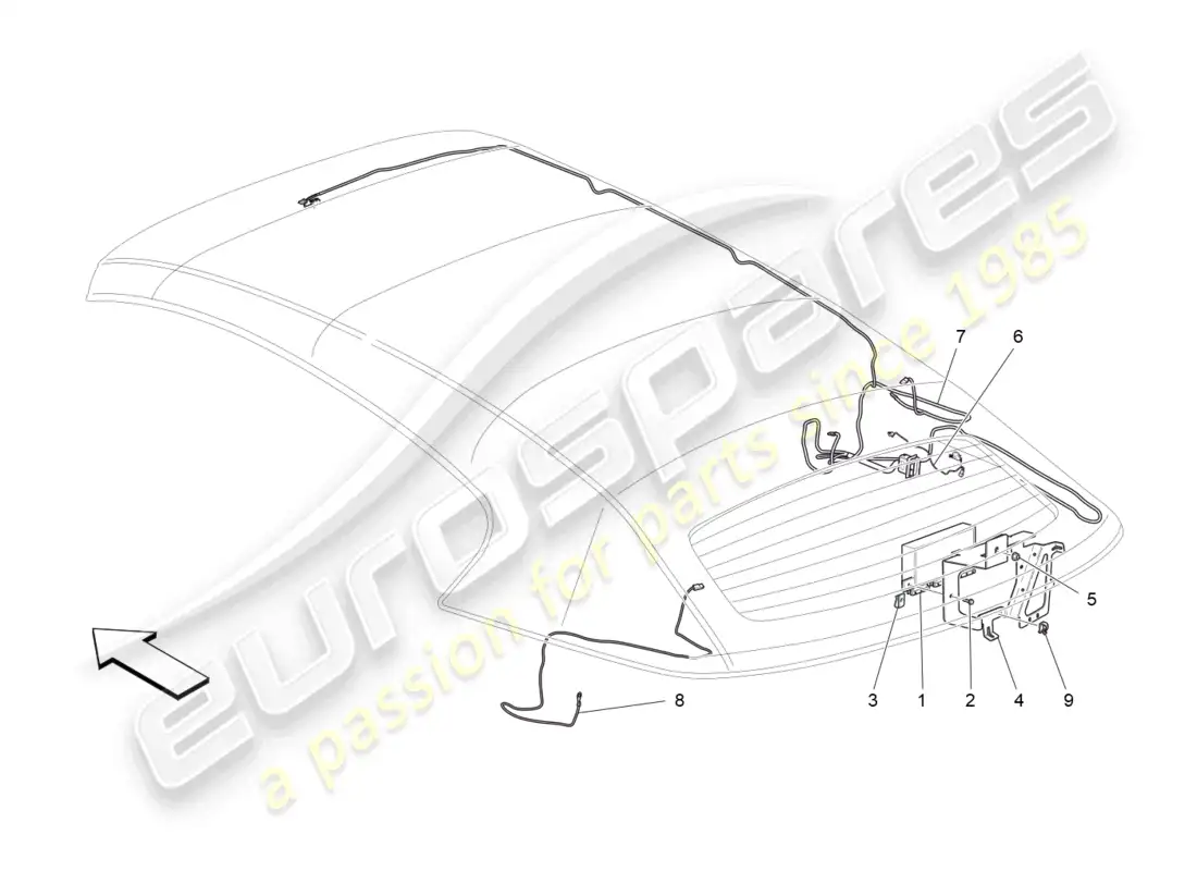 maserati grancabrio mc (2013) electrical capote: electronic control parts diagram