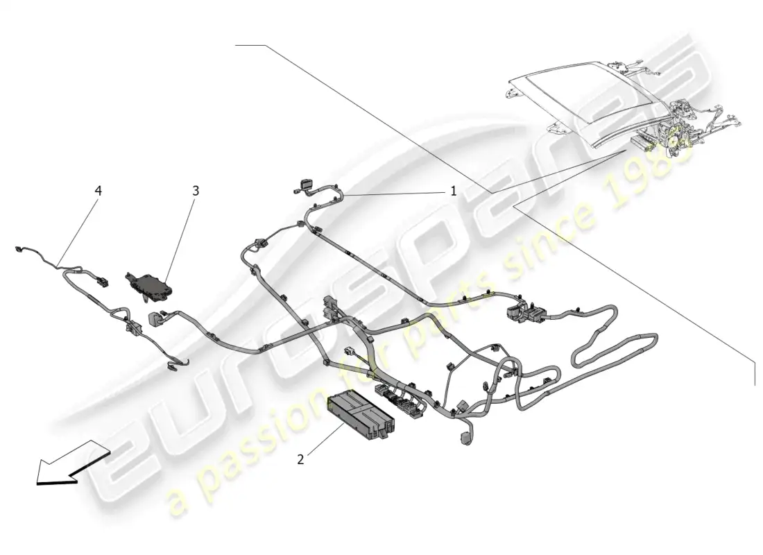 maserati mc20 cielo (2023) electrical capote: electronic control parts diagram