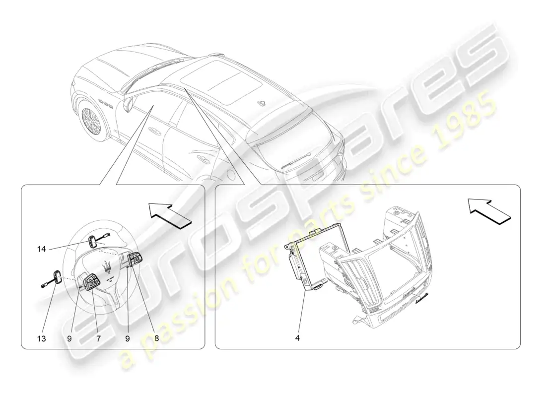 maserati levante gts (2020) it system parts diagram