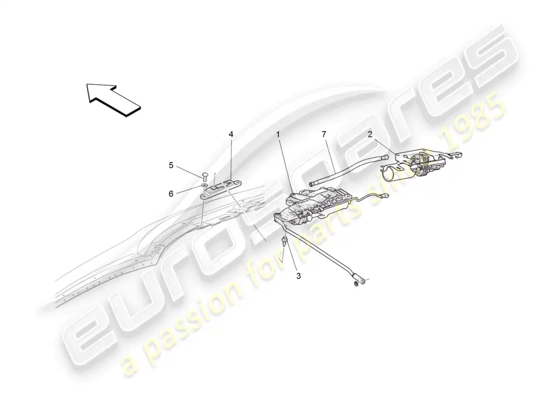 maserati grancabrio mc (2013) electrical capote: closings and microswitches parts diagram