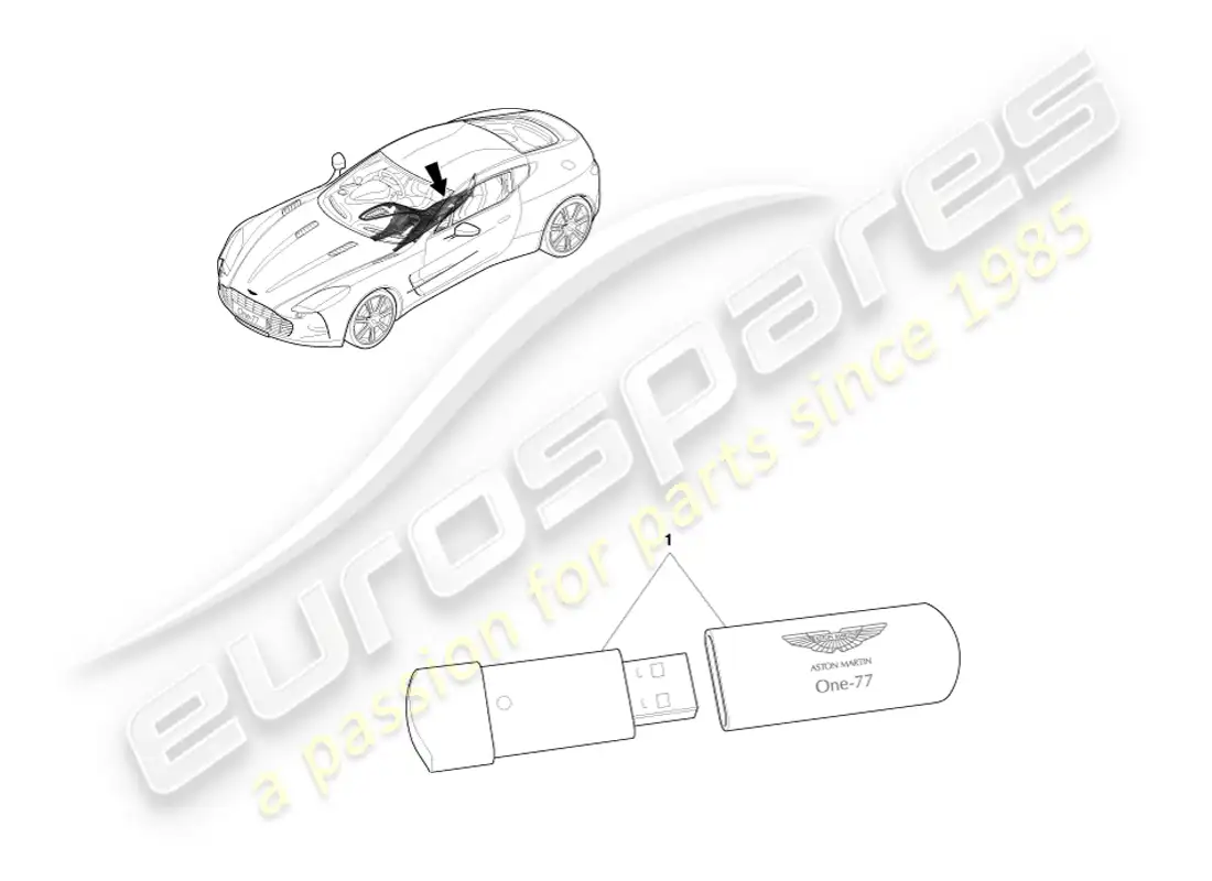 aston martin one-77 (2011) memory stick parts diagram