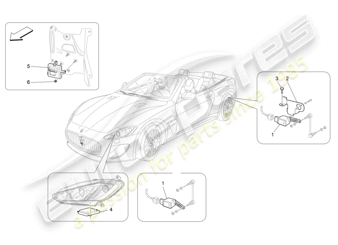 maserati grancabrio mc (2013) lighting system control parts diagram