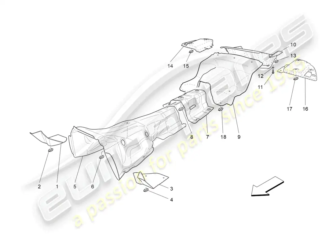 maserati grancabrio mc (2013) thermal insulating panels parts diagram