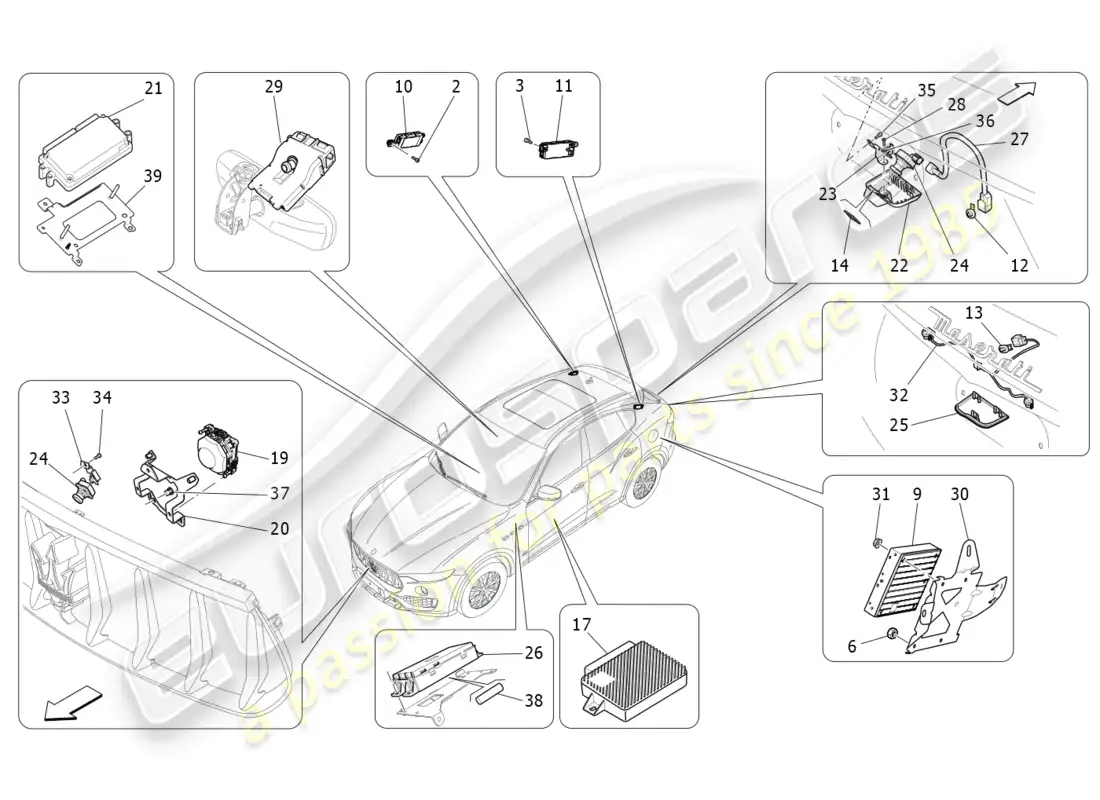 maserati levante gts (2020) it system parts diagram