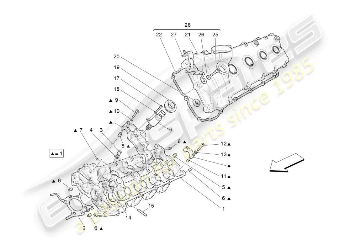 maserati grancabrio mc (2013) lh cylinder head parts diagram