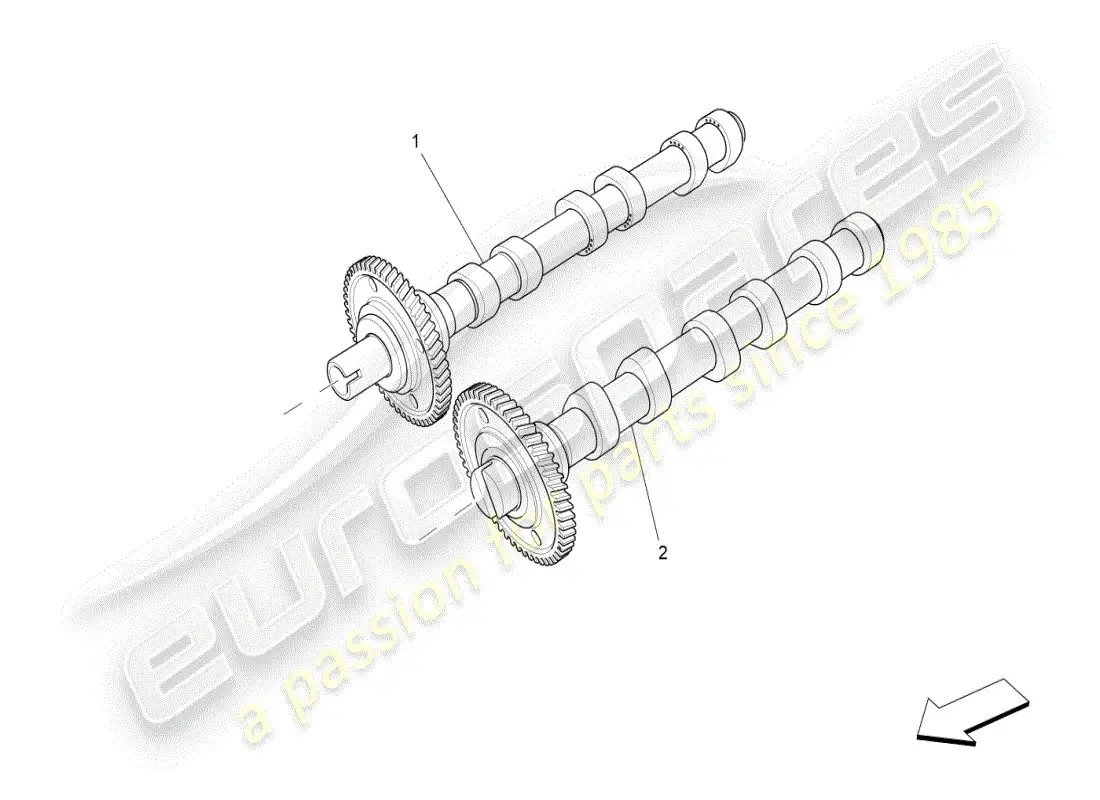 maserati ghibli (2019) rh cylinder head camshafts parts diagram