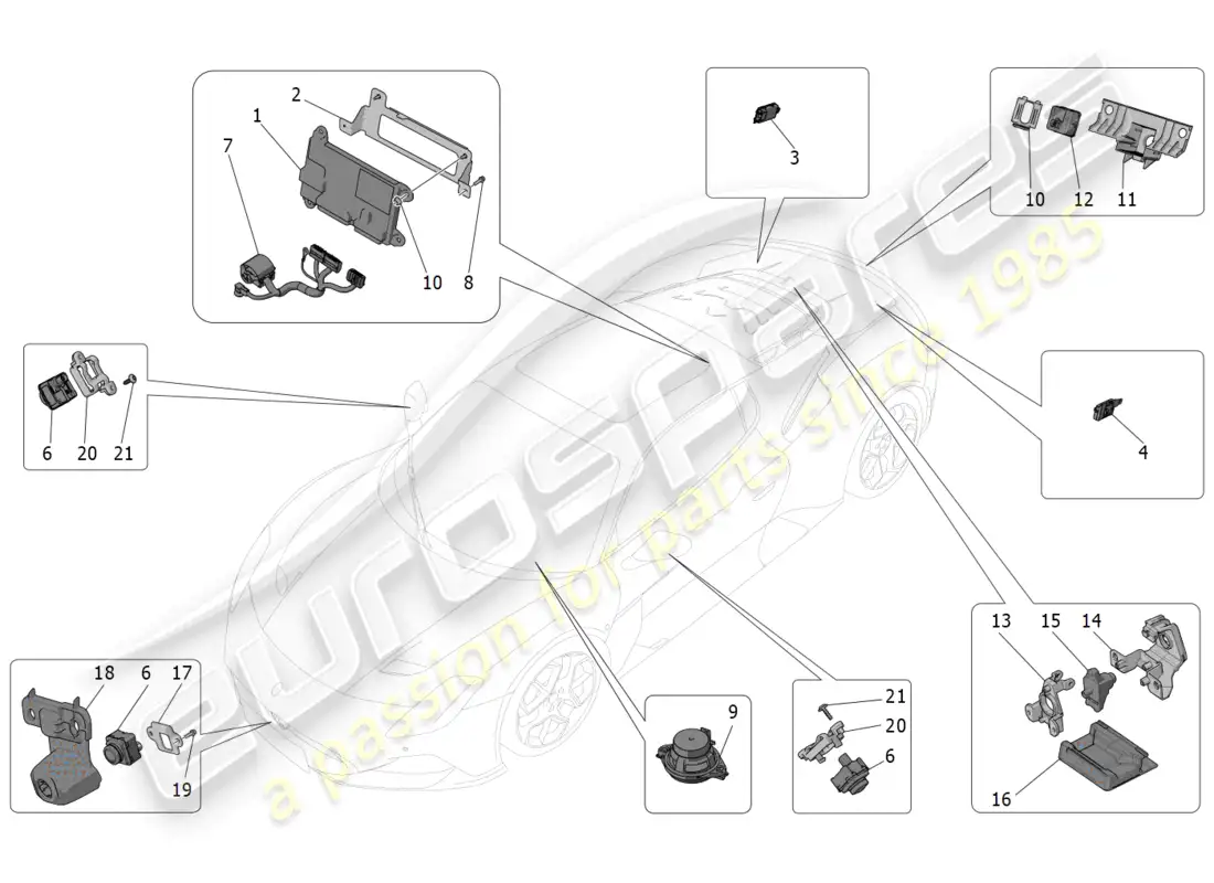 maserati mc20 (2023) it system parts diagram