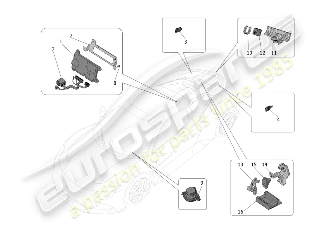 maserati mc20 (2022) it system parts diagram