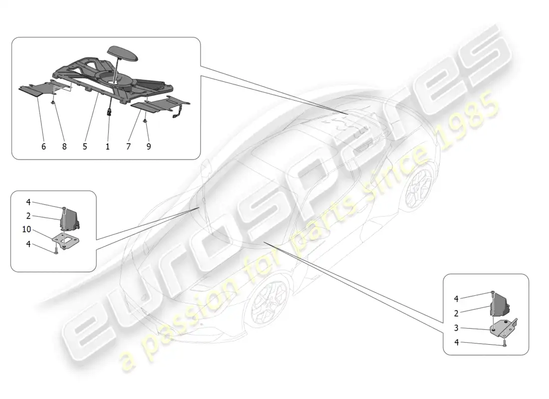 maserati mc20 (2023) reception and connection system parts diagram