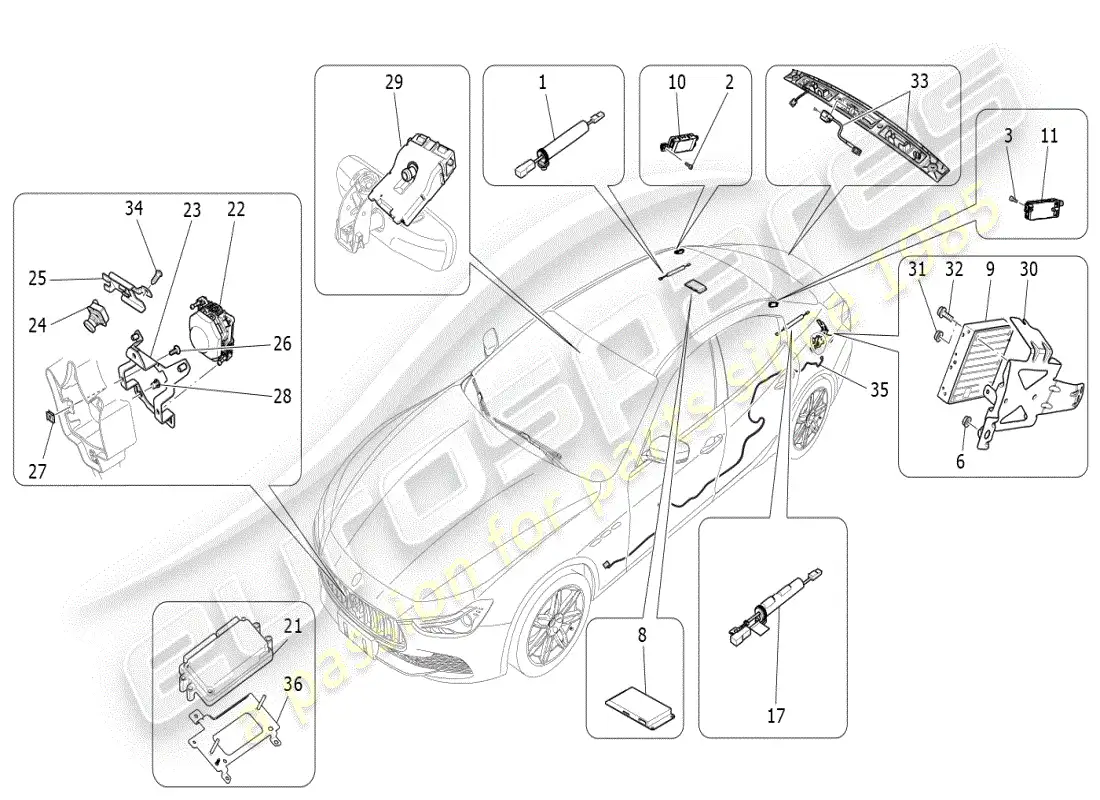 maserati ghibli (2019) it system parts diagram