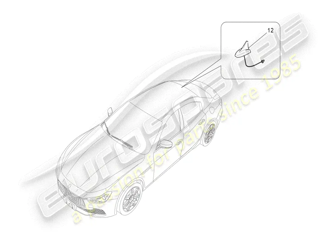 maserati ghibli (2019) reception and connection system parts diagram