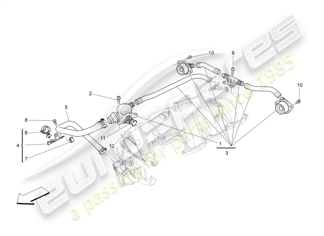 maserati levante zenga (2020) oil vapour recirculation system parts diagram