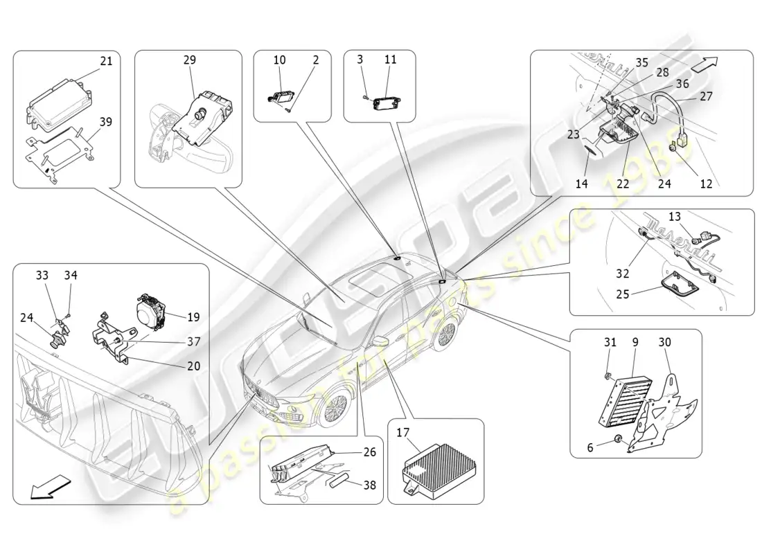 maserati levante (2018) it system parts diagram