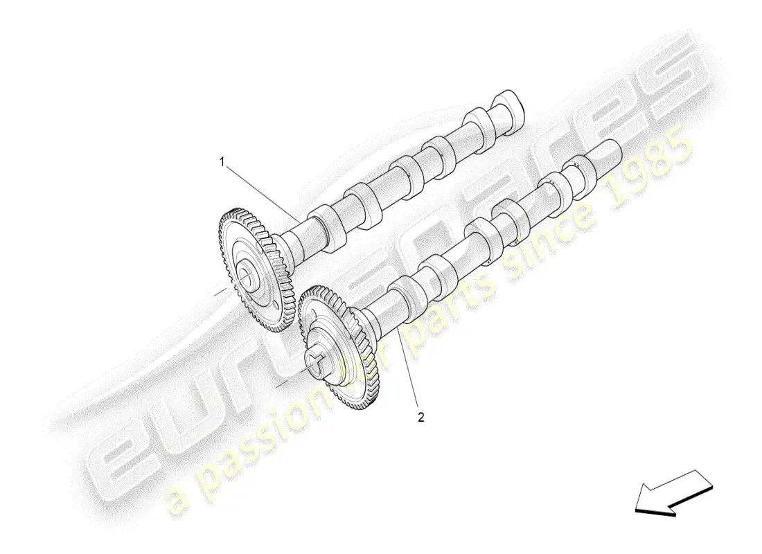 maserati ghibli (2019) lh cylinder head camshafts parts diagram