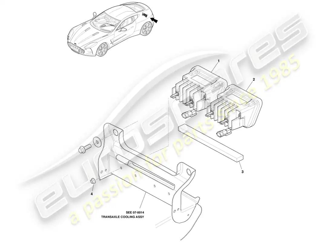 aston martin one-77 (2011) fog & reverse lamp parts diagram