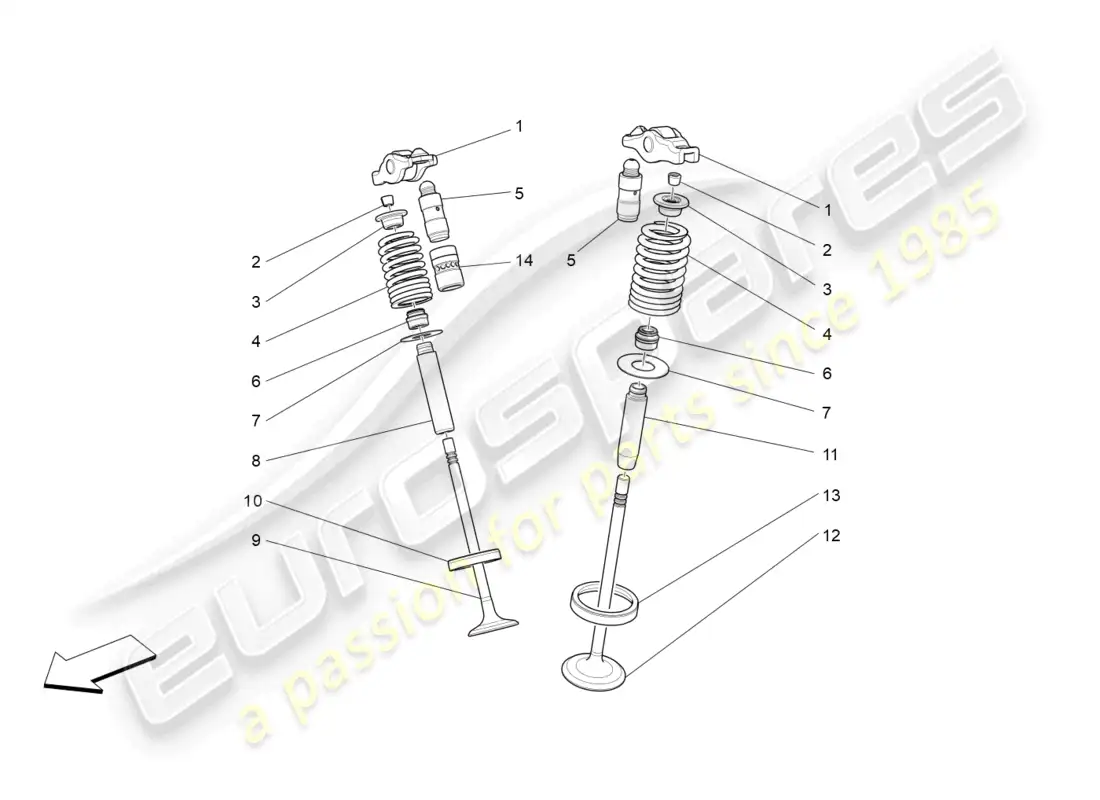 maserati levante (2017) valves parts diagram