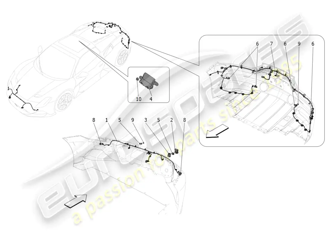 maserati mc20 cielo (2023) parking sensors parts diagram