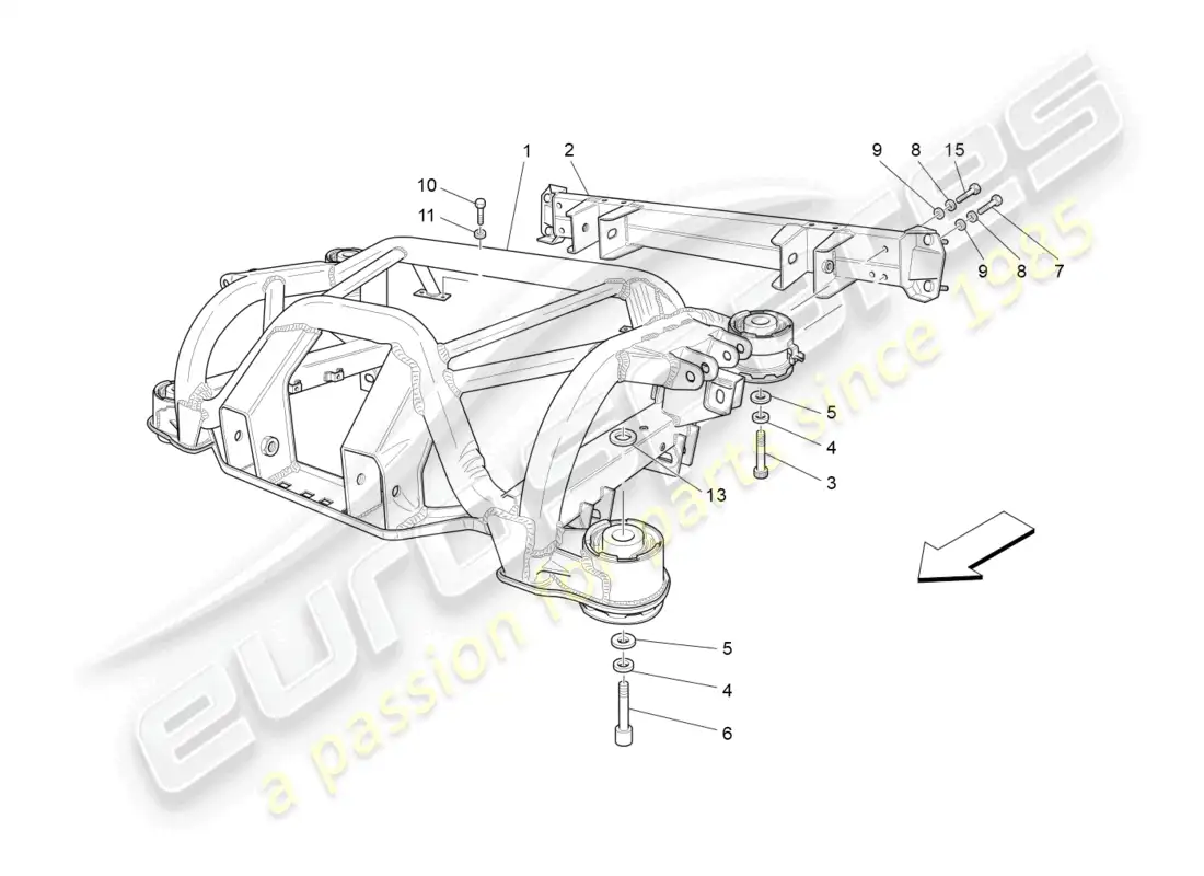 maserati grancabrio mc (2013) rear chassis parts diagram