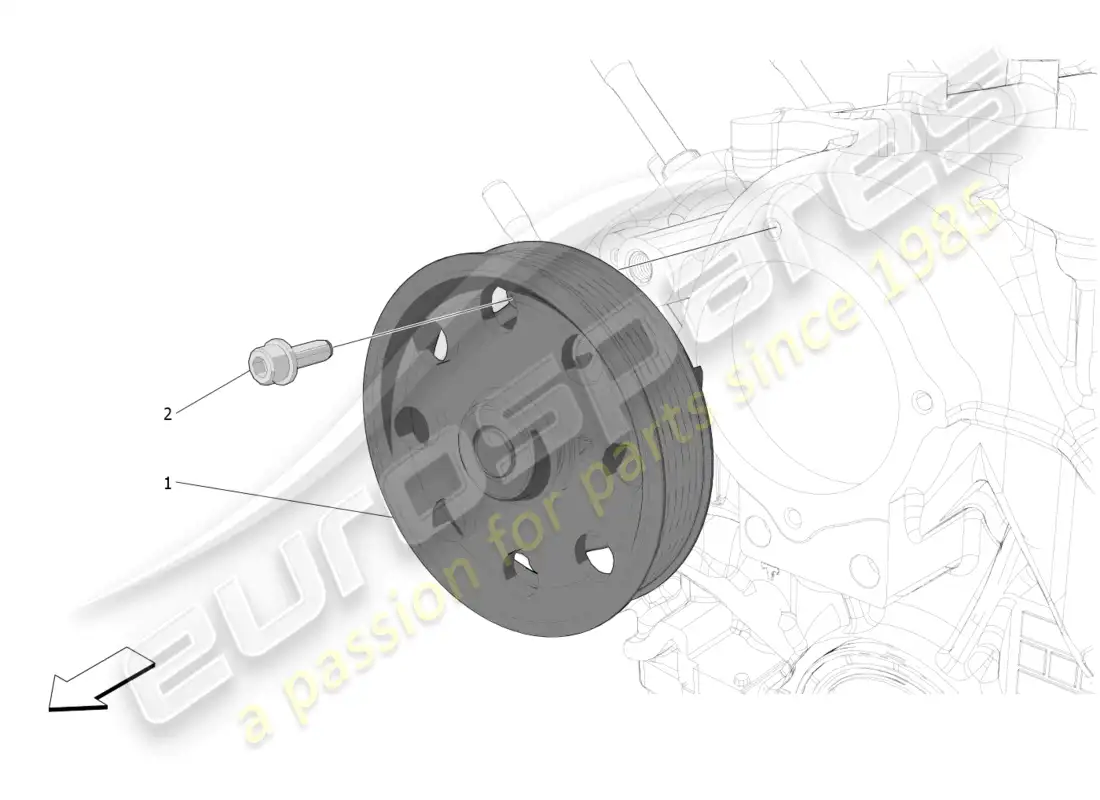 maserati mc20 cielo (2023) cooling system: water pump parts diagram