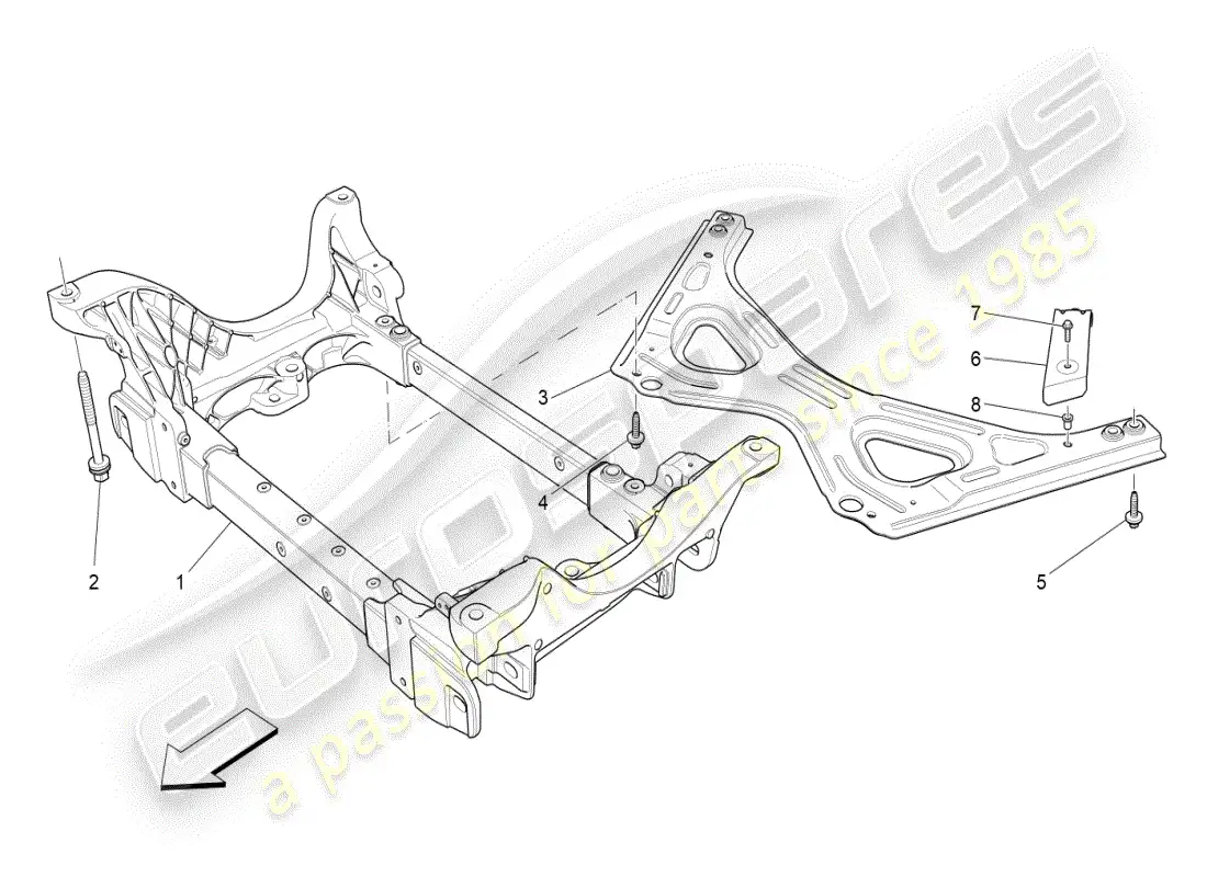 maserati ghibli (2019) front underchassis parts diagram